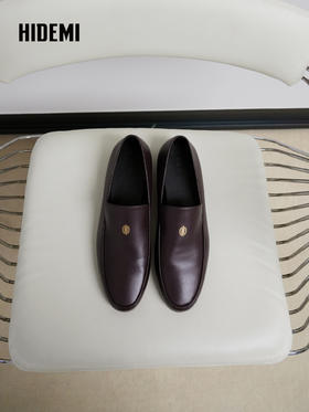 HIDEMI 羊皮一脚蹬轻便通勤休闲乐福鞋皮鞋单鞋平底鞋