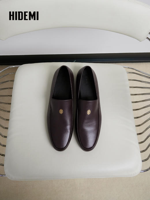 HIDEMI 羊皮一脚蹬轻便通勤休闲乐福鞋皮鞋单鞋平底鞋 商品图0