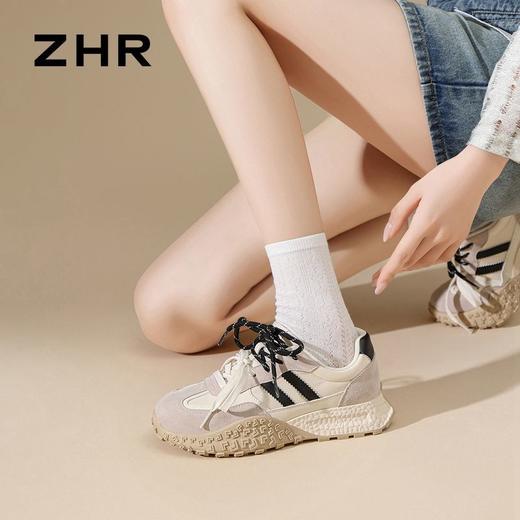 ZHR则则运动休闲鞋春秋新款厚底阿甘鞋增高百搭时尚德训老爹鞋女 商品图7