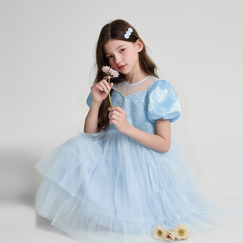 笛莎/Deesha 2026年夏季新款女童中大童精致公主连衣裙裙子