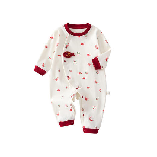 秋冬百天新生儿哈衣纯棉a类婴儿衣服新生儿年家居宝宝连体衣春秋 商品图4