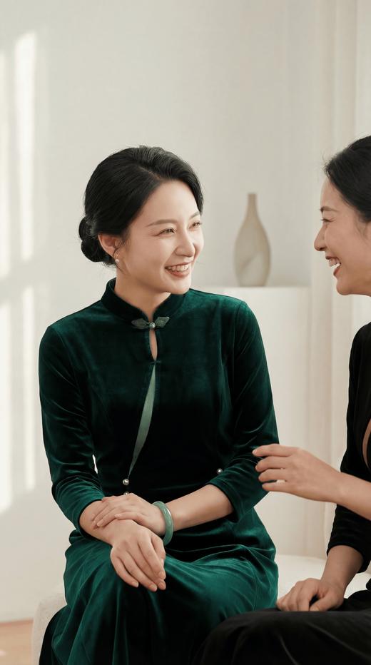 改良轻国风立领优雅花扣旗袍 商品图5