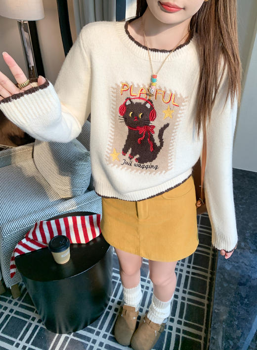 <曾小咸推荐>3.1现货秒杀！微信超特价！杏色圆领毛衣长袖上衣 日常189.99 立减100 秒杀89.99！ 商品图11