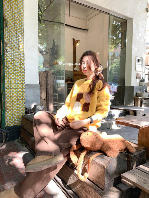 <曾小咸推荐>2.28现货秒杀！微信超特价！韩系黄色仿水貂毛毛衣 日常219.99 立减120 秒杀99.99！ 商品图8