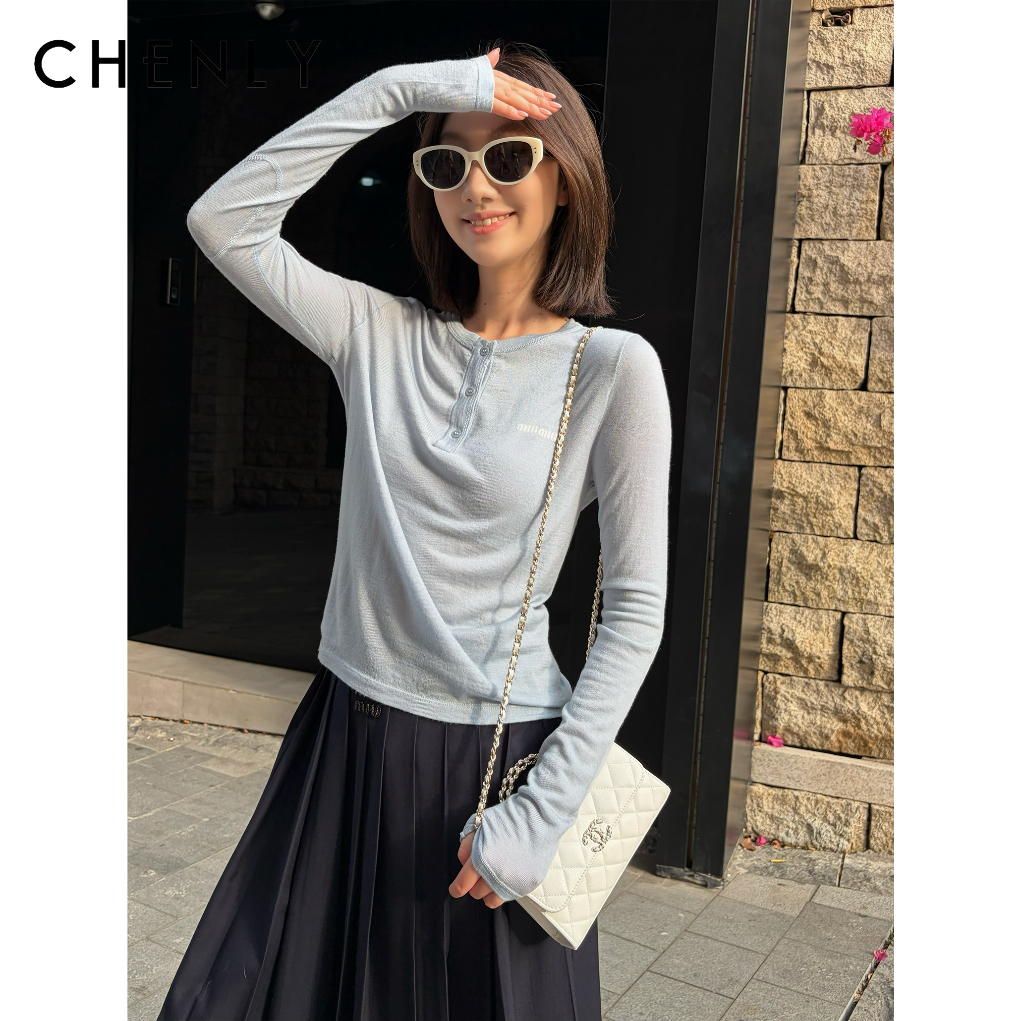 尘衣｜26SS黄金羊毛半开领修身长袖