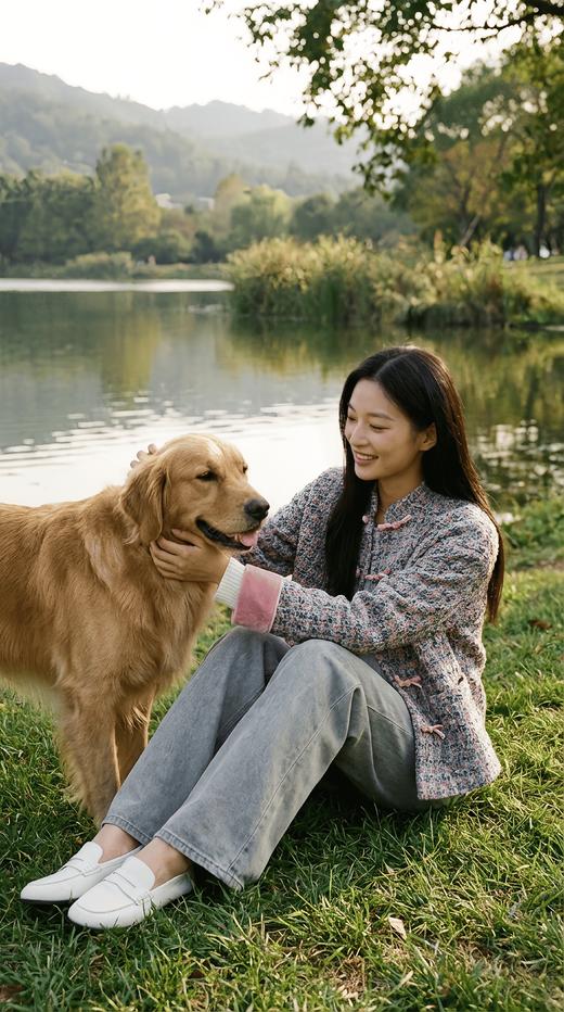 中式撞色拼接袖前短后长立领外套 商品图3