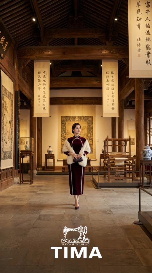 新中式改良双圆襟优雅旗袍 商品图1