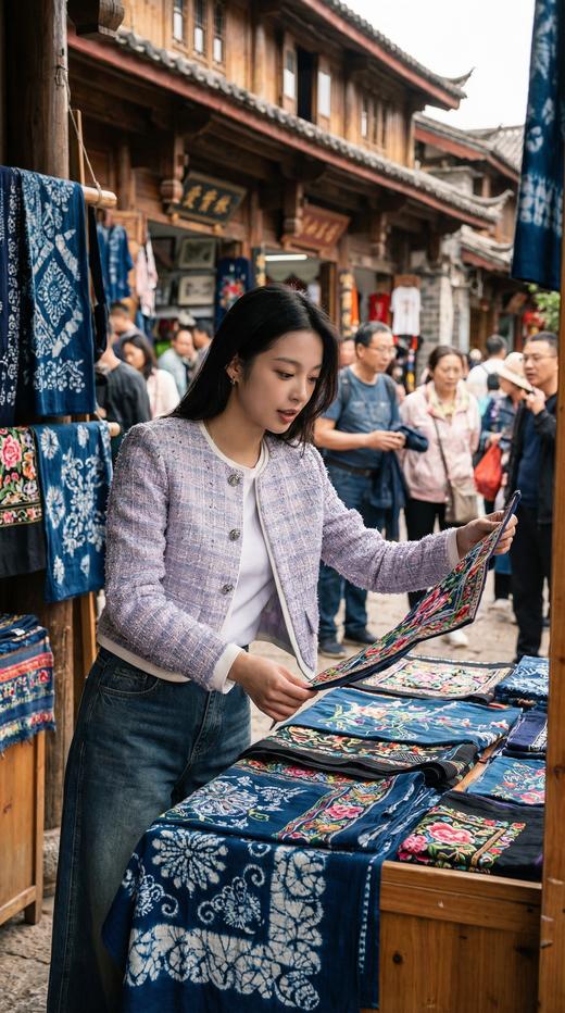 圆领单排三粒扣拼色小香外套 商品图8