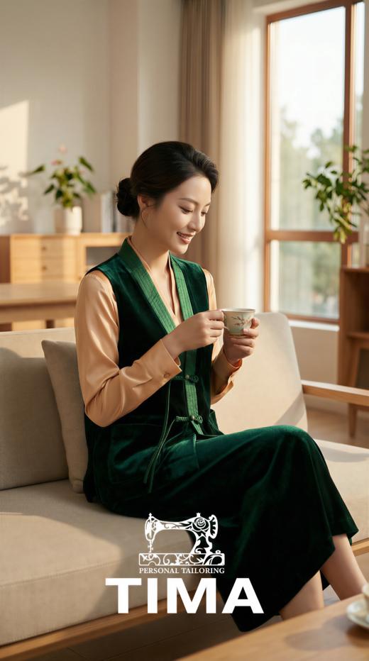 国风别致盘扣百搭V领马甲 商品图0