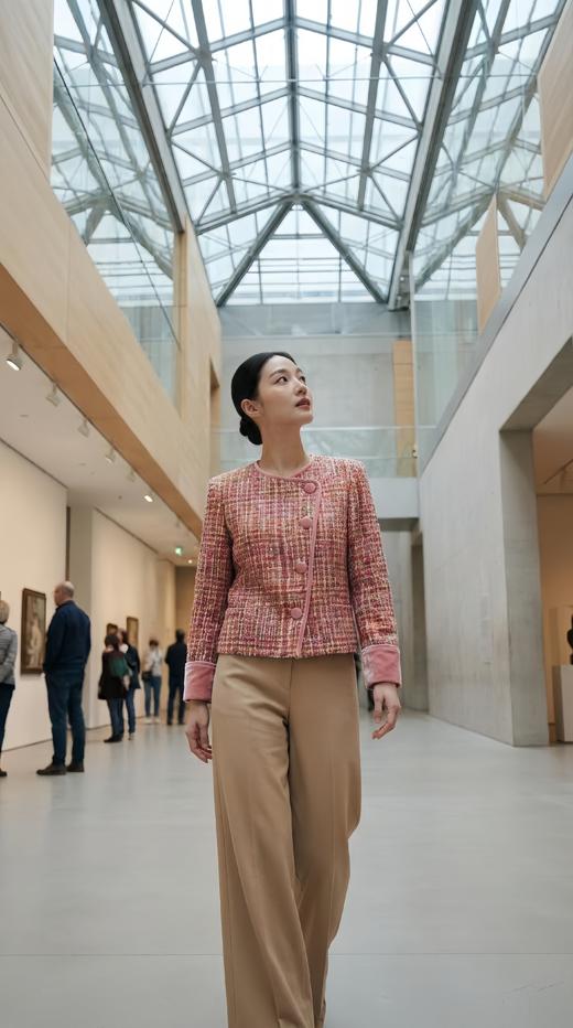 新中式拼色圆领卷边国风外套 商品图0