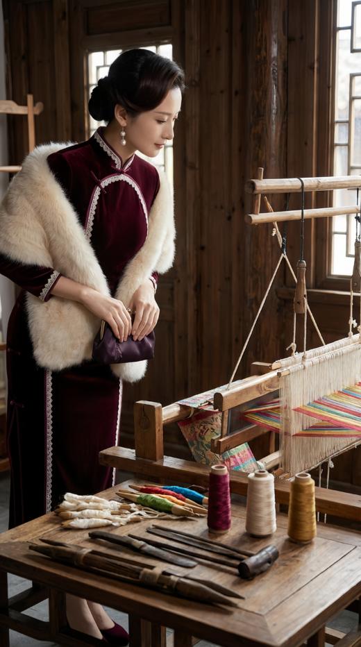 新中式改良双圆襟优雅旗袍 商品图3