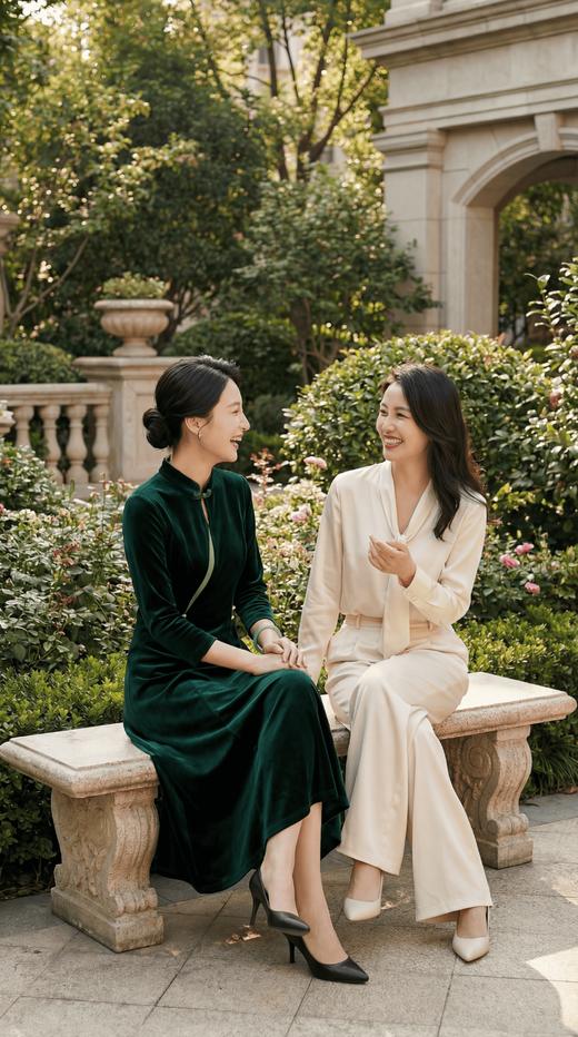 改良轻国风立领优雅花扣旗袍 商品图6