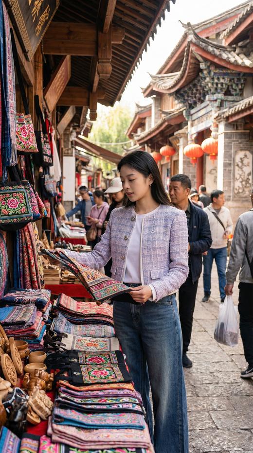 圆领单排三粒扣拼色小香外套 商品图6