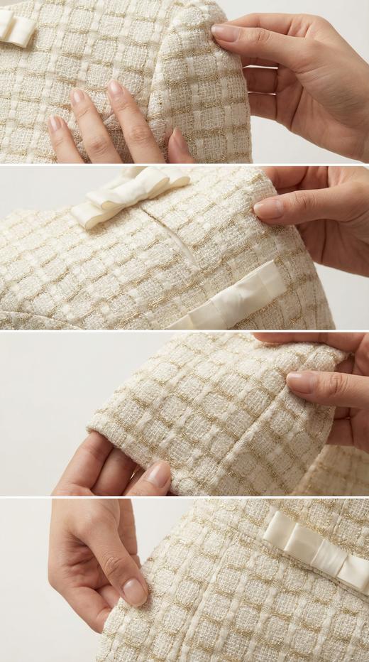 圆领钉珠蝴蝶结收腰连衣裙 商品图4