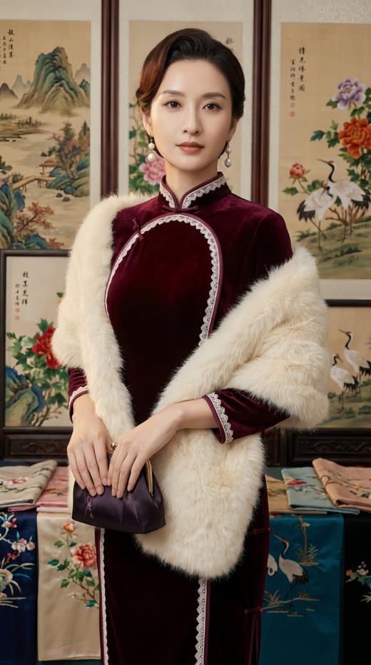 新中式改良双圆襟优雅旗袍 商品图0