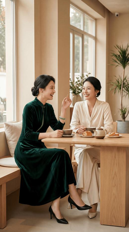 改良轻国风立领优雅花扣旗袍 商品图2