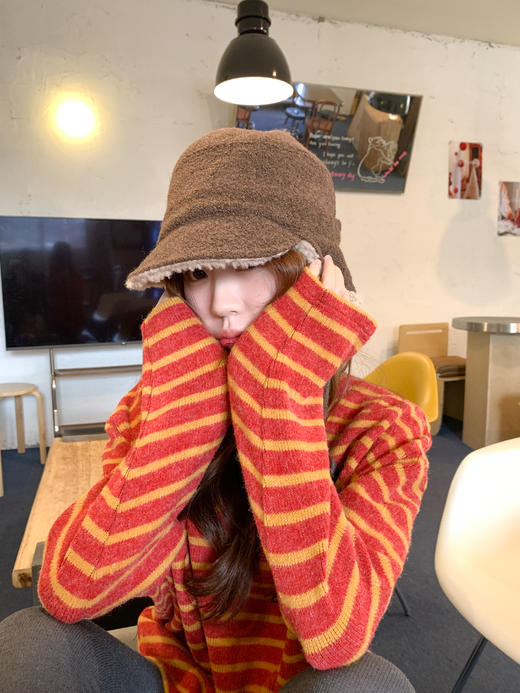 <曾小咸推荐>2.28现货秒杀！微信超特价！宽松慵懒风复古条纹针织长袖T 日常169.99 立减90 秒杀79.99！ 商品图7