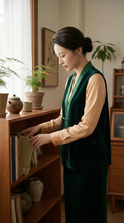 国风别致盘扣百搭V领马甲 商品图3