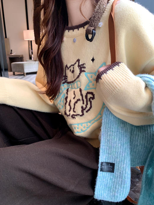 <曾小咸推荐>3.1现货秒杀！微信超特价！韩系奶fufu黄色圆领毛衣 日常219.99 立减130 秒杀89.99！加绒休闲裤89.99秒！ 商品图6