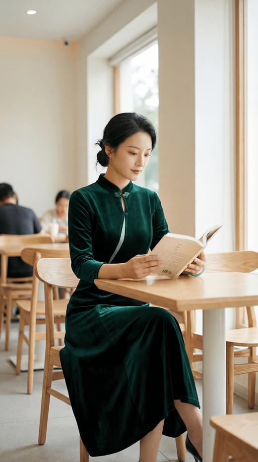 改良轻国风立领优雅花扣旗袍 商品图1