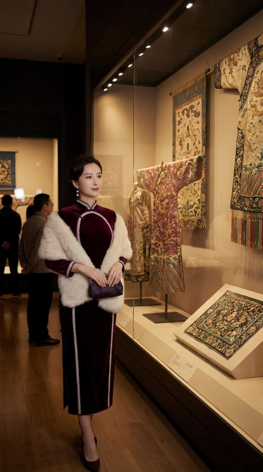 新中式改良双圆襟优雅旗袍 商品图4