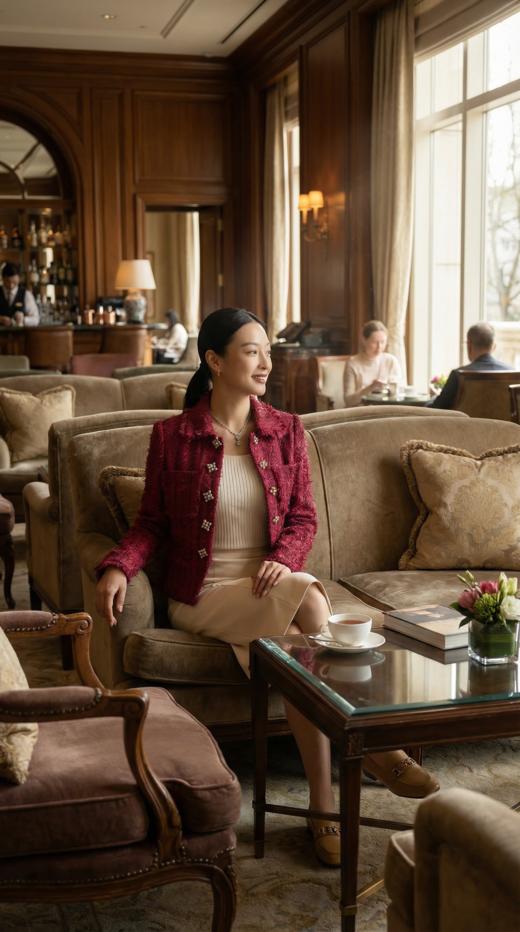 翻领虚边秀场款小香外套 商品图4