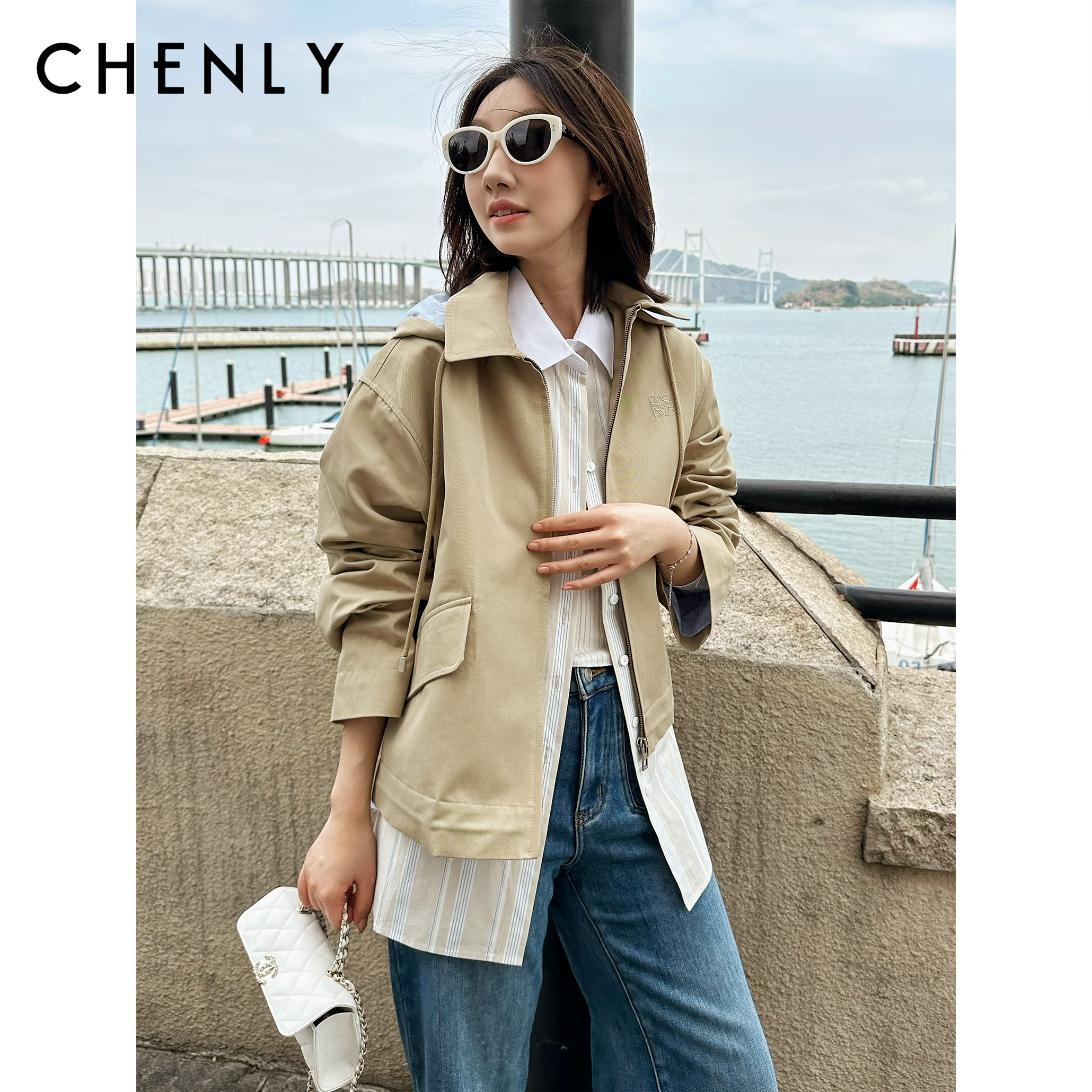 尘衣｜26SS撞色连帽短款夹克外套