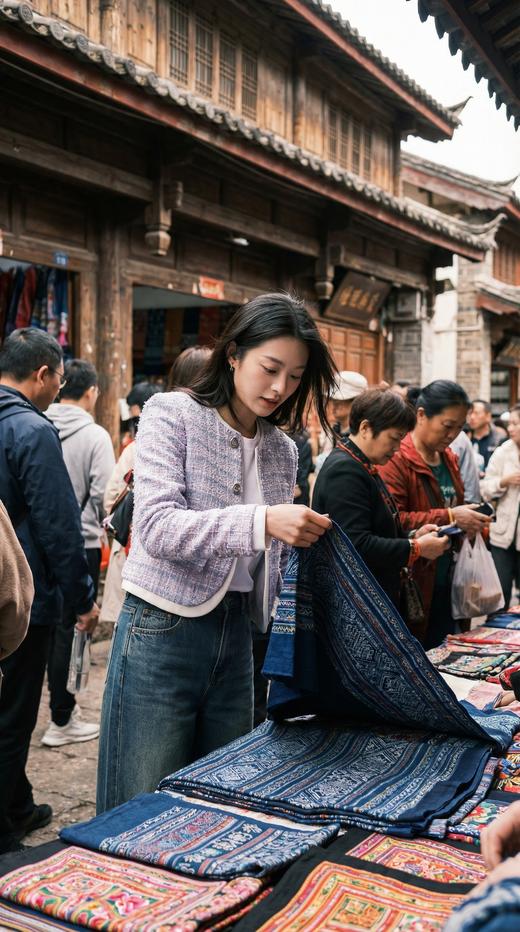 圆领单排三粒扣拼色小香外套 商品图7