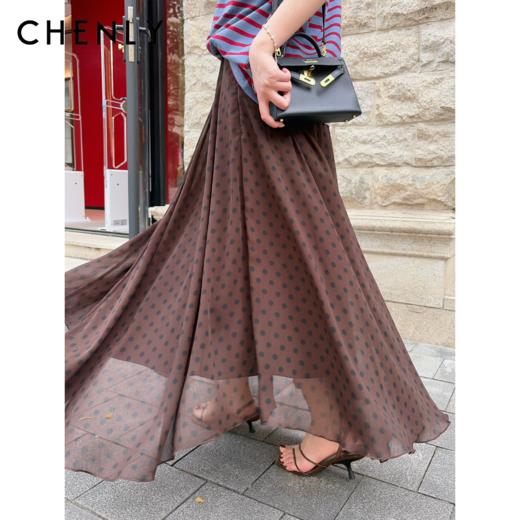 尘衣｜26SS法式复古不规则下摆波点半裙 商品图0