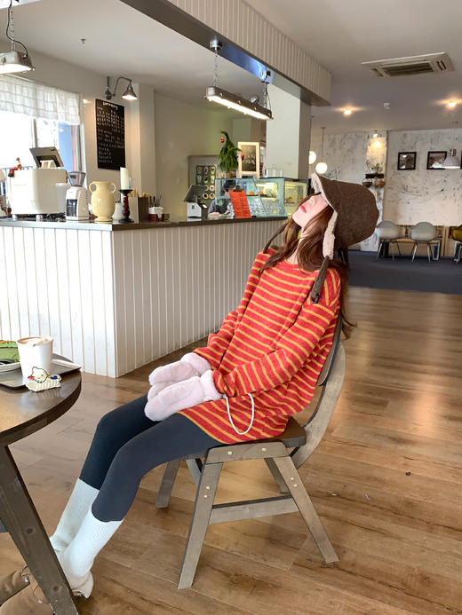 <曾小咸推荐>2.28现货秒杀！微信超特价！宽松慵懒风复古条纹针织长袖T 日常169.99 立减90 秒杀79.99！ 商品图8