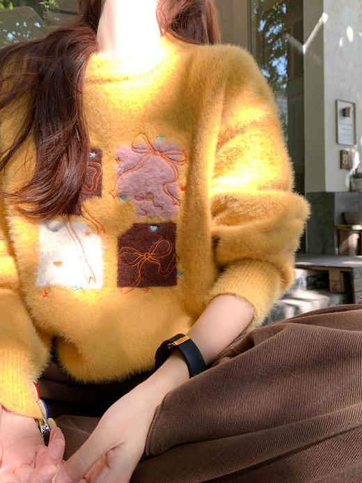 <曾小咸推荐>2.28现货秒杀！微信超特价！韩系黄色仿水貂毛毛衣 日常219.99 立减120 秒杀99.99！ 商品图7