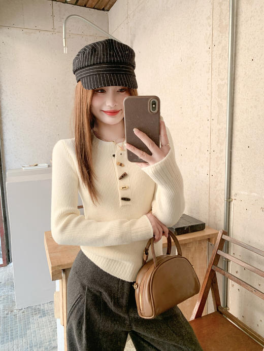 <曾小咸推荐>2.28现货秒杀！微信超特价！高级感修身针织衫 日常169.99 立减80 秒杀89.99！ 商品图5