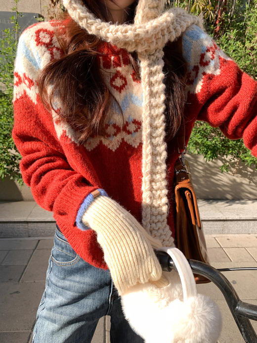 <曾小咸推荐>2.28现货秒杀！微信超特价！2色提花费尔岛针织衫毛衣 日常189.99 立减100 秒杀89.99！ 商品图9