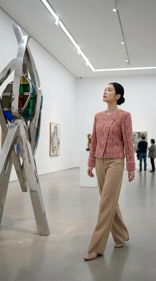 新中式拼色圆领卷边国风外套 商品图3