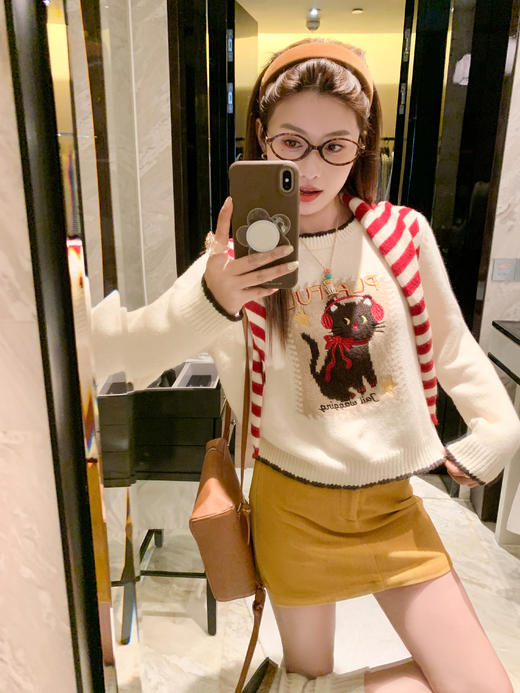 <曾小咸推荐>3.1现货秒杀！微信超特价！杏色圆领毛衣长袖上衣 日常189.99 立减100 秒杀89.99！ 商品图12