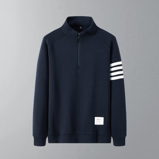 【DSK】大依优型大码男装春季商务卫衣百搭休闲立领半拉链棉质长袖T恤 商品图5