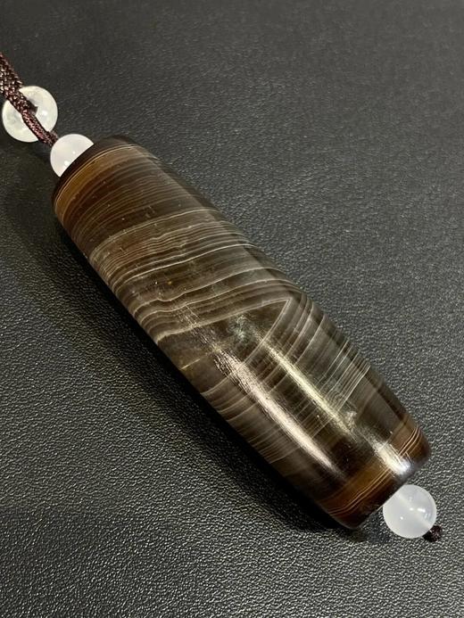 糖褐色底细白线缠丝玛瑙大勒子，顺丰包邮 商品图14