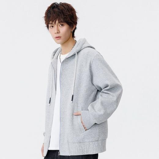 【DSL】大依优型大码男装连帽开衫卫衣简约宽松百搭运动加肥加大码上衣 商品图1