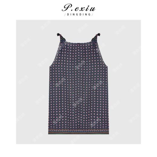 PanYiXiu/潘依绣桑蚕丝人丝法式复古高级感印花吊带连衣裙 M8906 商品图2