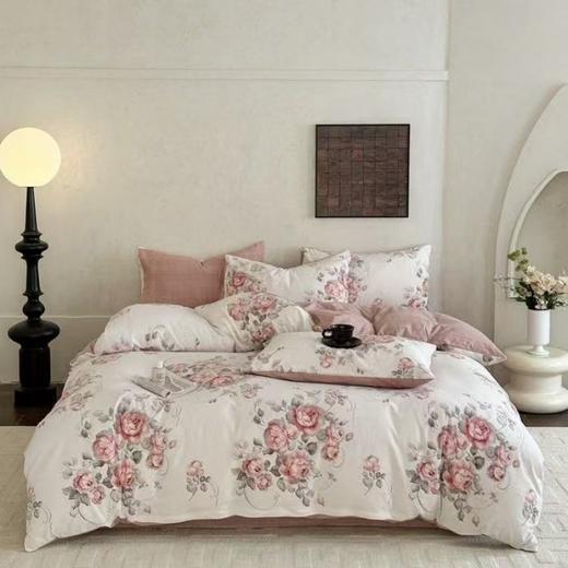 MK轻奢时尚黑金礼盒装A类水洗亚麻舒适四件套12色可选双人床单被套枕套 商品图4