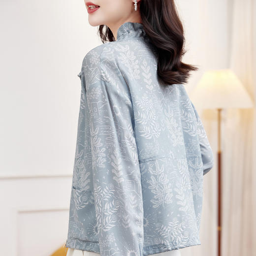 KQ-薄款防晒外套女春季新款时尚国风休闲桑蚕丝长袖上衣 商品图1