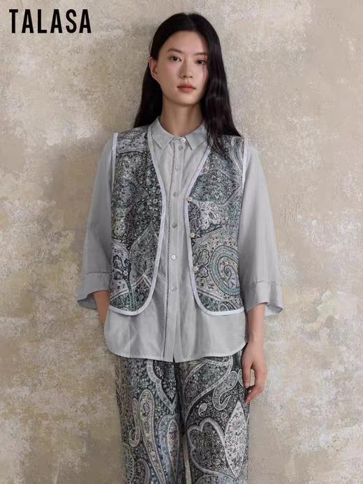 TALASA女装佩斯利印花马甲22611W492 商品图0