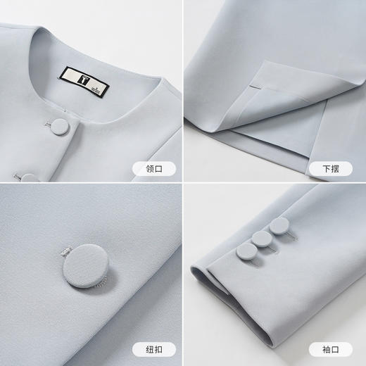 IWY/气质蓝色西装套裙女2026春款职业装高级感气质圆领两件套WCS225 商品图4