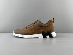 春季特惠💰650 纯原版本 # HERMES 爱马仕 Bouncing KHEA运动鞋 绒面革 圆头系带 平底 跑鞋 低帮 生活休闲鞋 男女同款