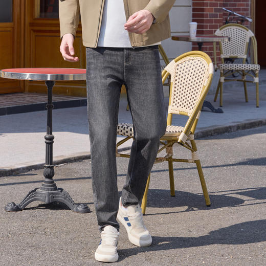 半身缘男裤 春季经典黑灰百搭耐脏休闲牛仔裤261101U10130236 商品图0