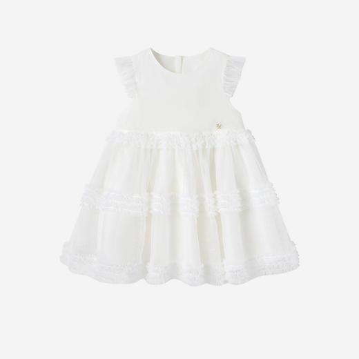 英氏儿童连衣裙女童夏季珍珠白背心裙宝宝可爱透气纱裙时尚公主裙 商品图4