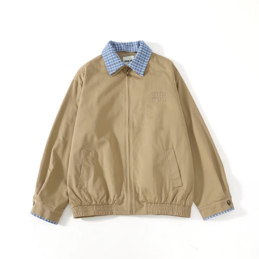 F022766设计感双领复古格纹工装夹克外套 商品图0