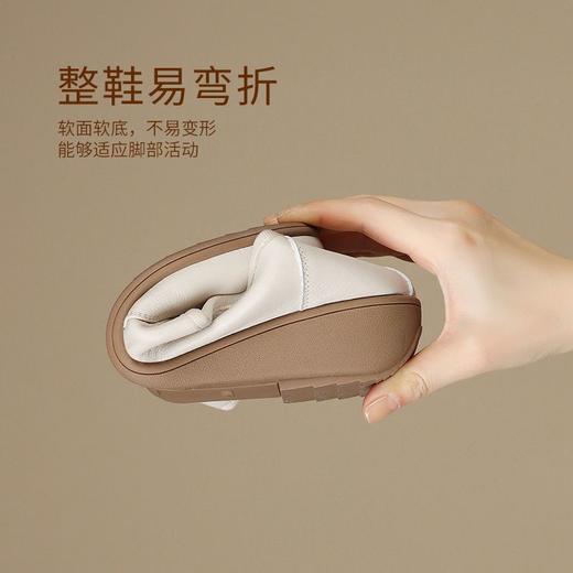 ZHR则则头层牛皮浅口单鞋软底一脚蹬妈妈单鞋真皮黑色小皮鞋通勤 商品图5