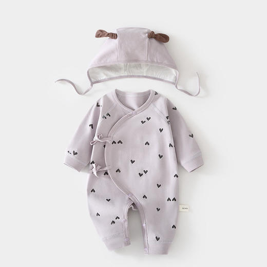 新生儿蝴蝶衣送帽子婴儿连体衣哈衣春秋纯棉初生和尚服爬服宝宝 商品图1