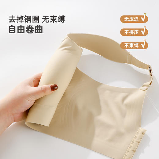 雅黛俪女士文胸强提拉大胸显小显瘦内衣轻薄兔耳朵杯夏季薄款无痕胸罩 商品图7